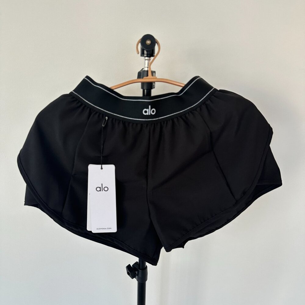 Alo Black Double Layer SportsShorts Women's Size S